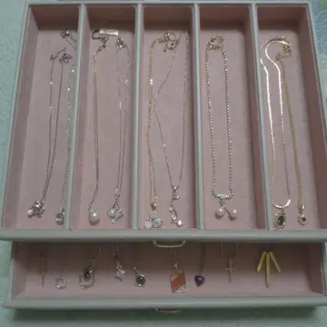 묶음 판매 펄 목걸이 세트 실버 골드