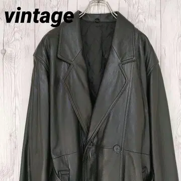 빈티지 가죽 자켓 트렌치코트 램 가죽 천연 가죽 블랙 블랙