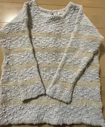 보코보코 니트 스웨터 파랑과 크림