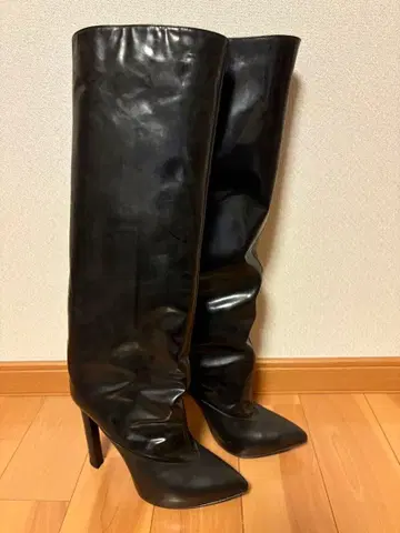 지미추 블랙 롱 부츠 하이힐 스틸레토