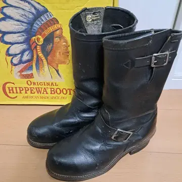 Chippewa 엔지니어 부츠 블랙
