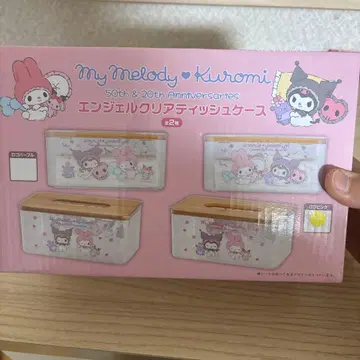 마이멜로디 & 쿠로미 엔젤 클리어 티슈 케이스 새상품
