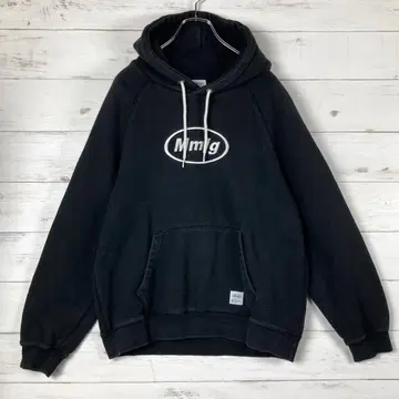 Mmlg 풀오버 후드티 로고 택 코튼 100% 블랙 S
