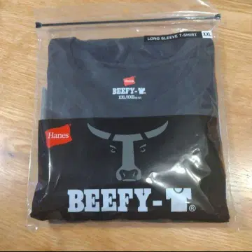 Hanes BEEFY-T 긴팔 티셔츠 XXL 블랙 비피 롱티