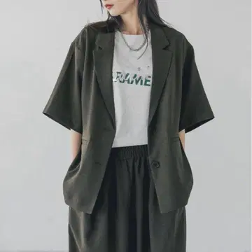 로리즈팜 홉색 자켓 SS 반팔 차콜 그레이