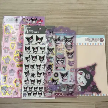 산리오 쿠로미 씰 4개 세트 헤이세이 레트로