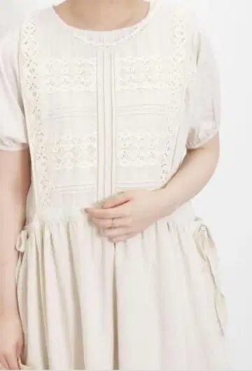 사만사 모스모스 레이스 부착 에이프런 원피스 새상품