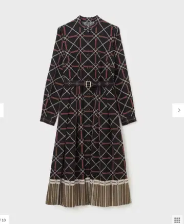 그레이스 콘티넨탈 체인 벨트 프린트 원피스