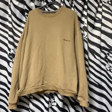 RVCA 베이지 크루넥 남성용 트레이닝복 L 속기모