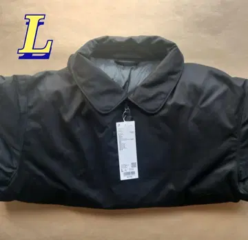 유니클로 U 퍼프 테크 숏 블루종 블랙 L UNIQLOU