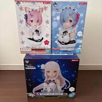 제일복권 리제로 아트 스케일 피규어 라스트원상 라무, 렘, 에밀리아