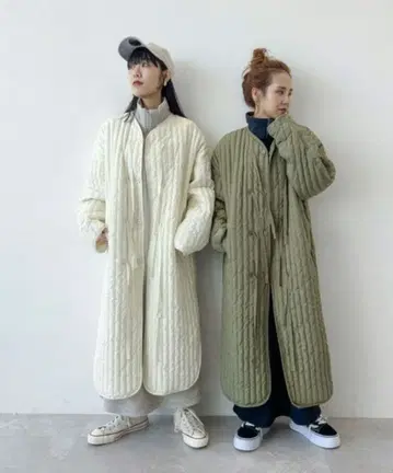 니코앤드 [MODE NORM CORE] 맥시 퀼트 코트 화이트