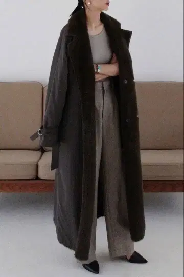 클라네 리버서블 밀리터리 롱 코트 CLANE