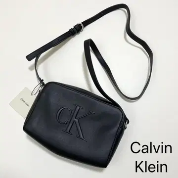 캘빈클라인 숄더백 여성용 엠보싱 로고 심플 블랙