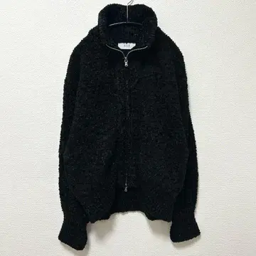 ADAM ET ROPE' 플래그얀 MIX 니트 가디건 블랙