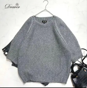 새상품급 드로어 Drawer WT 울 모헤어 니트 6.7분 소매