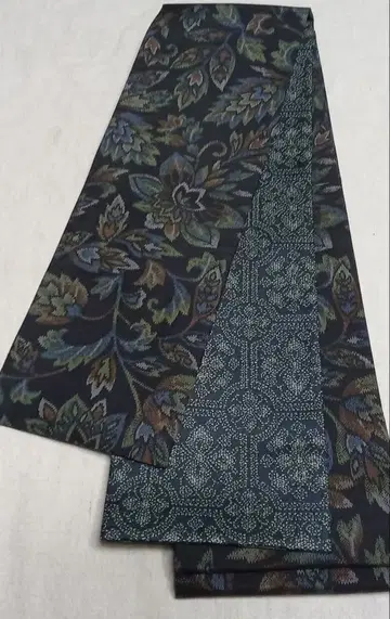 No.1775 오시마 명주 순수 실크 반폭 오비 헤코 오비 핸드메이드