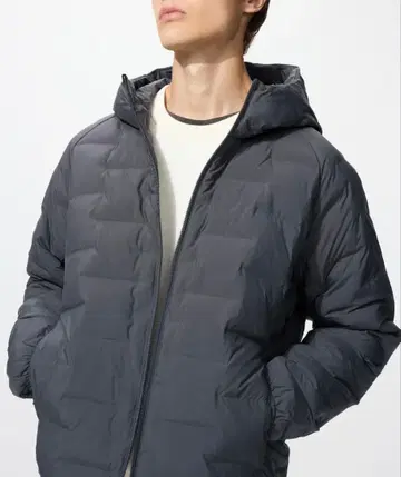 유니클로 퍼프 테크 후드티 XXL 그레이 새상품