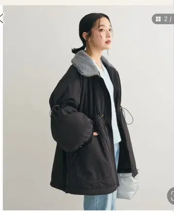 Green Parks swing by 충전솜 스탠드 카라 밀리터리 코트