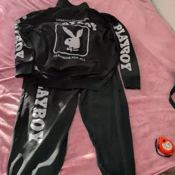 PLAYBOY 맨투맨 세트 3L 블랙