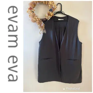 evam eva 다크 그레이 베스트 레지 노카라 자켓 사이즈 1