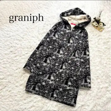 graniph 그라니프 숲의 올빼미 보아 안감 아우터 후드 부착 루즈핏