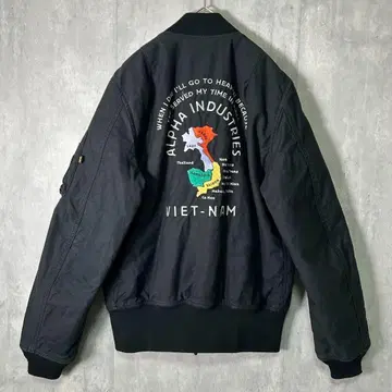레어 ALPHA 베트남 자켓 MA-1 자수 베트남 스카잔 블랙