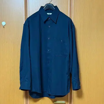 UNIQLO U 트윌 워크 오버사이즈 셔츠 네이비 L 사이즈