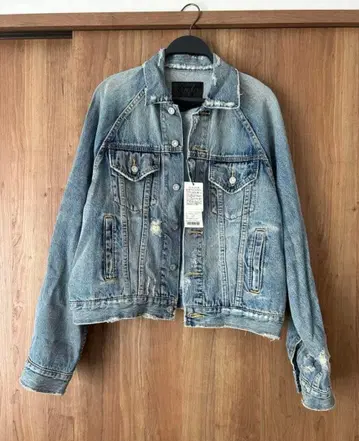 미사용 새상품 반값 이하 데님 자켓 프리 사이즈 블루 MOUSSY