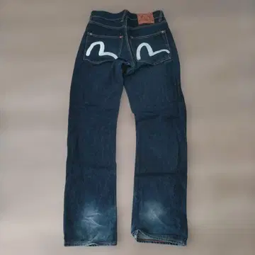 에비스 청바지 자수 백 포켓 다크 블루 스트레이트 데님 사이즈 30