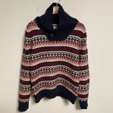 TOMMY HILFIGER 노르딕 무늬 하이넥 니트 스웨터 S