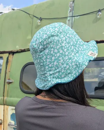 코듀로이 버킷 햇 미니 꽃무늬 핸드메이드