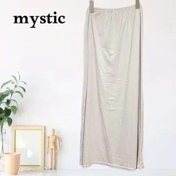 zB962 [ M ] mystic 롱 스커트 슬릿 드레이프 허리밴딩