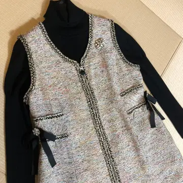 새상품 트위드 점퍼 드레스