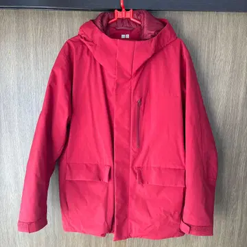UNIQLO 유니클로 하이브리드 다운 파카 빨간색 S 사이즈