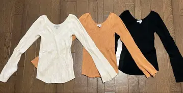 유니클로 UNIQLO 마메쿠로구치 3D V넥 리브 니트 3색 세트