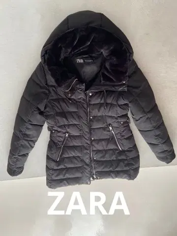 ZARA 자라 아우터 블랙 다운 자켓 플리스 안감