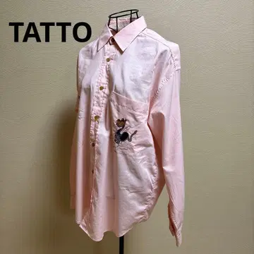 TATTO 핑크 자수 긴팔 셔츠 M 사이즈 세탁 표시 없음