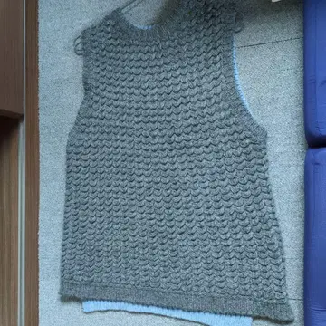 appel 니트 베스트 그레이, 스카이블루 2색 전개