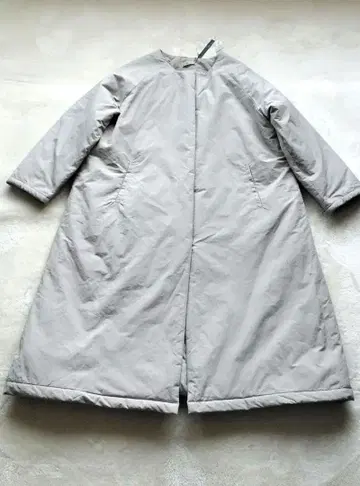 택 포함 미사용 새상품 m.n 엠도트엔 충전솜 노카라 롱 코트 그레이지