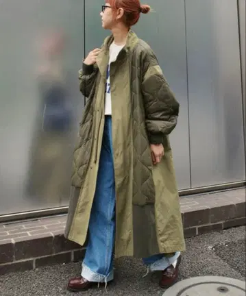 모즈 코트 코트 [etsinta/에신타] 절개 맥시 밀리터리 코트