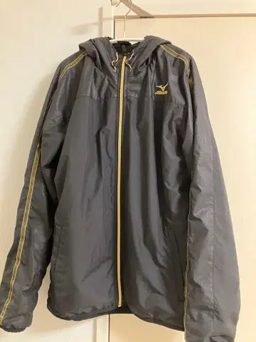 미즈노 윈드브레이커 M 블랙 골드 블랙 따뜻한 방한