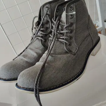 그레이 캔버스 하이컷 부츠 25.5