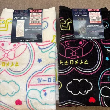 산리오 페이스 타월 2장 세트 34 x 80cm 마이멜로디 쿠로미