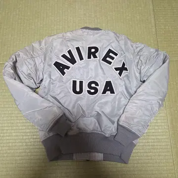 AVIREX MA-1 블루종 아우터 백 로고 아치 M 사이즈