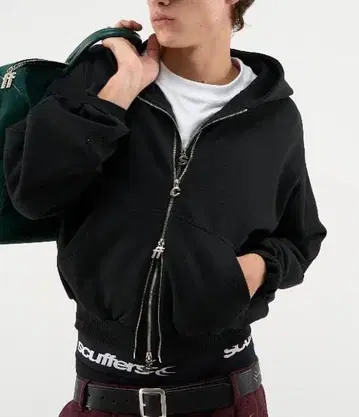 새상품 scuffers 블랙 로고 참 후드티 S 사이즈