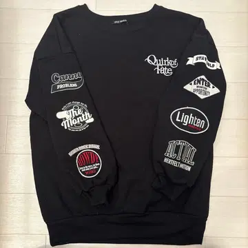 블랙 프린트 긴팔 니트