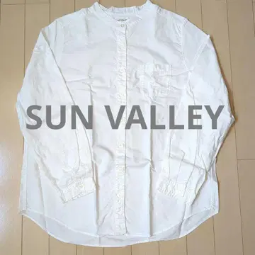 SUN VALLEY 옥스 밴드 카라 화이트 셔츠 L 사이즈