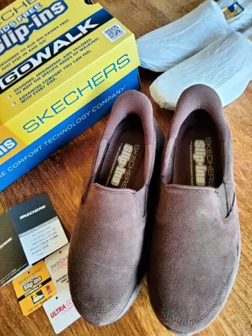 SKECHERS 슬립온 스니커즈 브라운 24.5