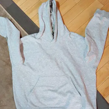 그레이 후드 부착 후드티